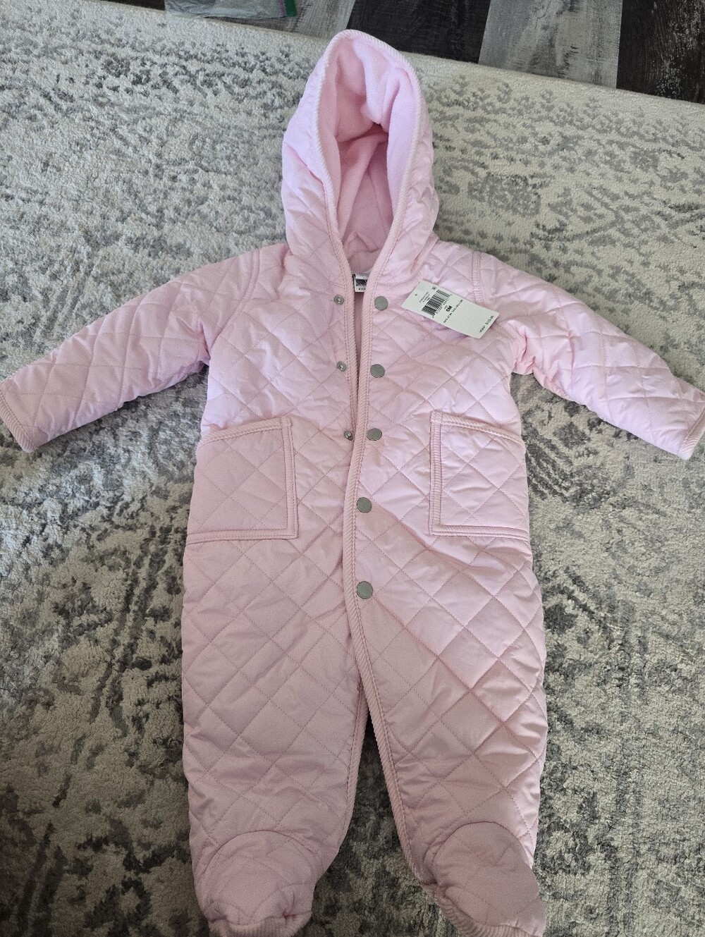 Ralph Lauren Light Pink Quilted Hooded snowsuit
